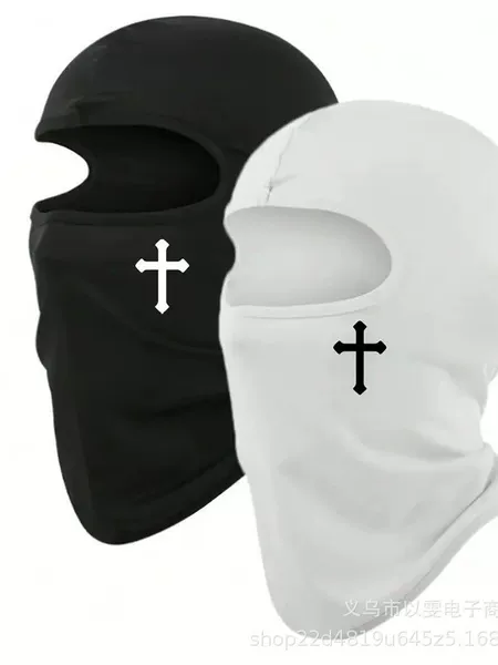 Breathable Black Balaclava Face Mask - Moisture-Wicking Polyester Fiber Sun Protection Suitable for Cycling and Hiking