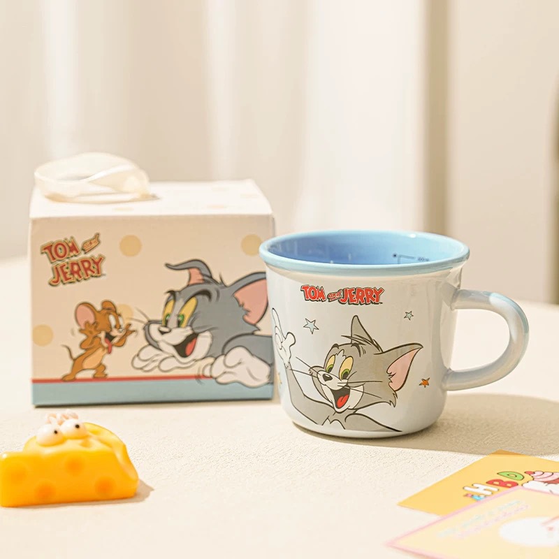 Gatos y ratones de dibujos animados de cerámica copas caseras de alto valor facial lindas tazas de agua de desayuno tazas de leche regalo