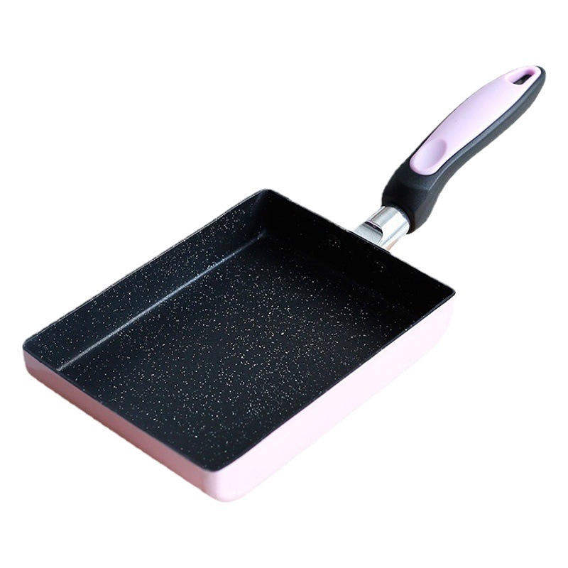 1318 fuente de asado de jade de estilo japonés al por mayor sartén antiadherente sartén cuadrada huevo sartén olla de aluminio plana caliente-Venta de huevo grueso asado