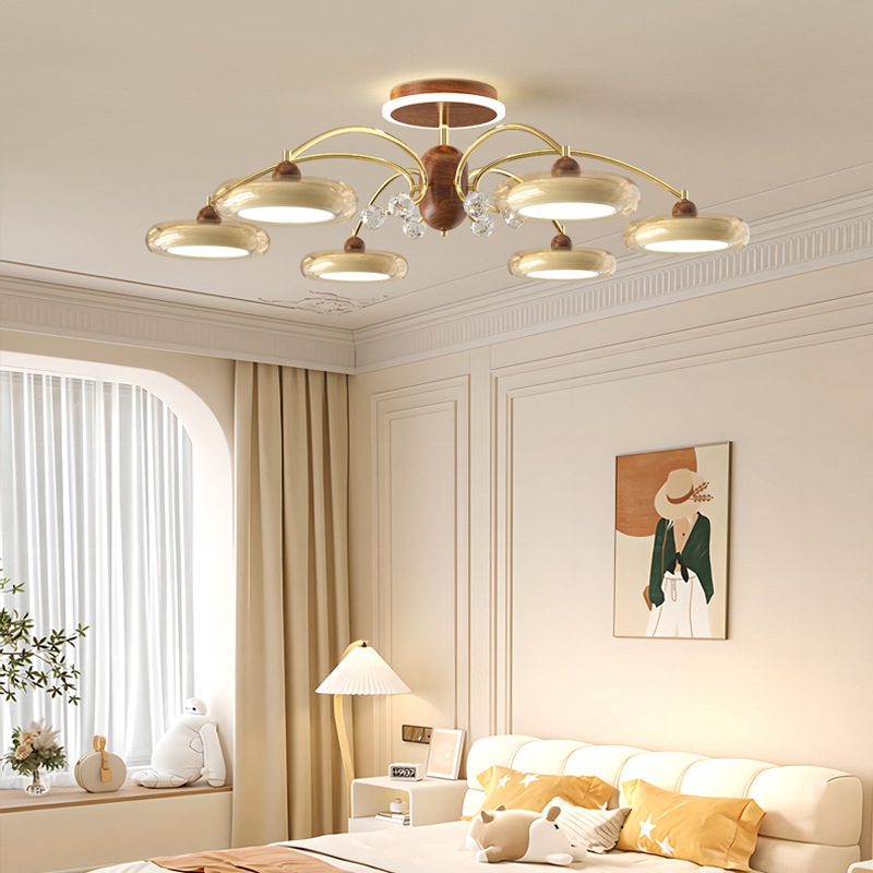 Diseño de sala de estar diseñador de lámparas de casa medieval bolsa de lámparas de casa estudio antiguo ambiente retro dormitorio chandelier crema