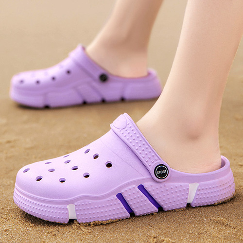 Summer Slip-on Shoes for Men, Trendy, Durable, Cap-toe, Outdoor, Thick-soled Beach Sandals, Casual, Couple's Shoes