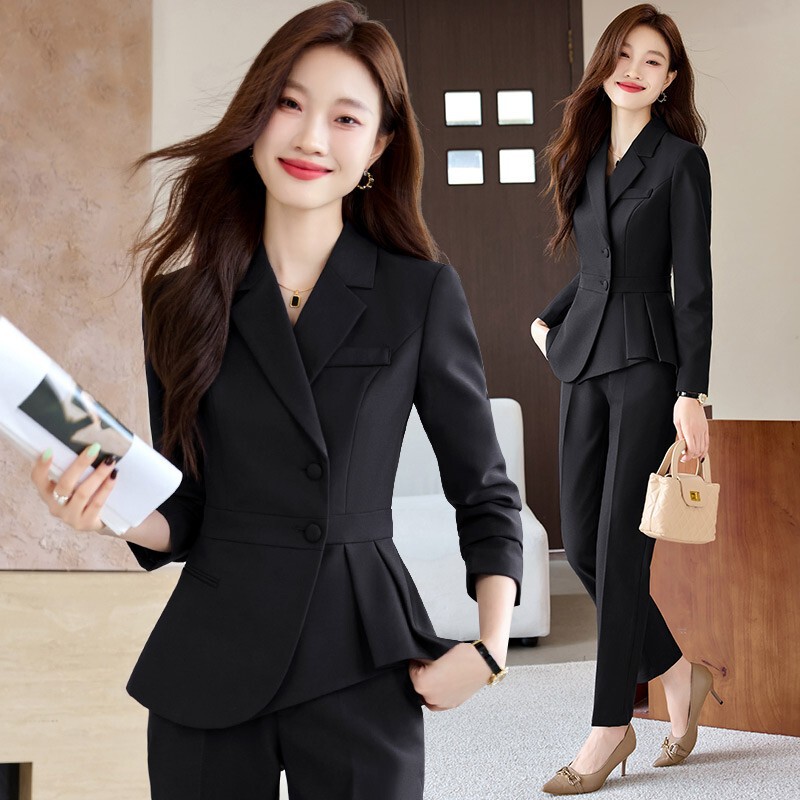 Suit Suit Women's Professional Formal Wear Spring & Fall High-End Hotel Front Desk Reception Work Clothes Jewelry Store Work Clothes Suit
