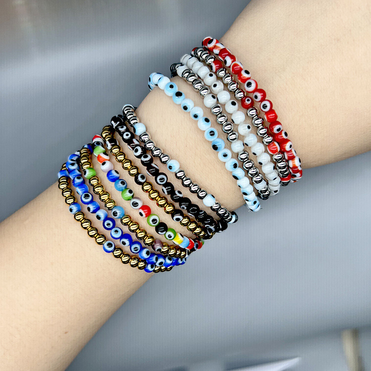 Fashion Devilu0027S Eye Stainless Steel glass Bracelets 1 Piece