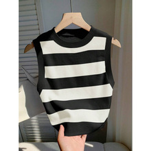 D 76276 Striped sleeveless knit top ����������֯���羳��