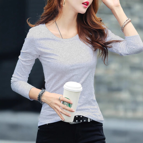 Women's Autumn 2025 Straight-Sleeve T-Shirt, Square Collar, Fitted Slimming Plain Color Base Shirt, Casual Top for Layering