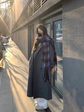 2025春夏加绒新款中长款毛呢外套女小个子感宽松加厚韩系大衣