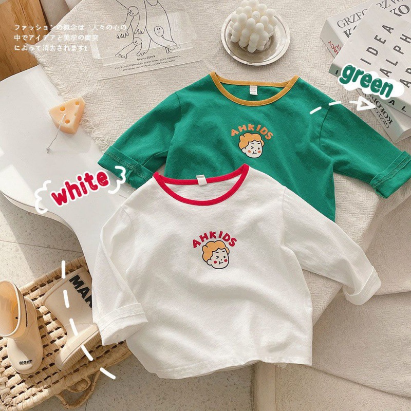 Children's summer long-sleeve with a round collar for boys girl's