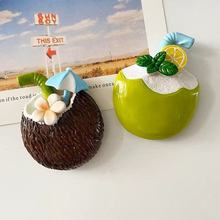 ins夏日三亚椰子冰箱贴磁贴可爱创意装饰洞洞板吸铁石留言贴树脂