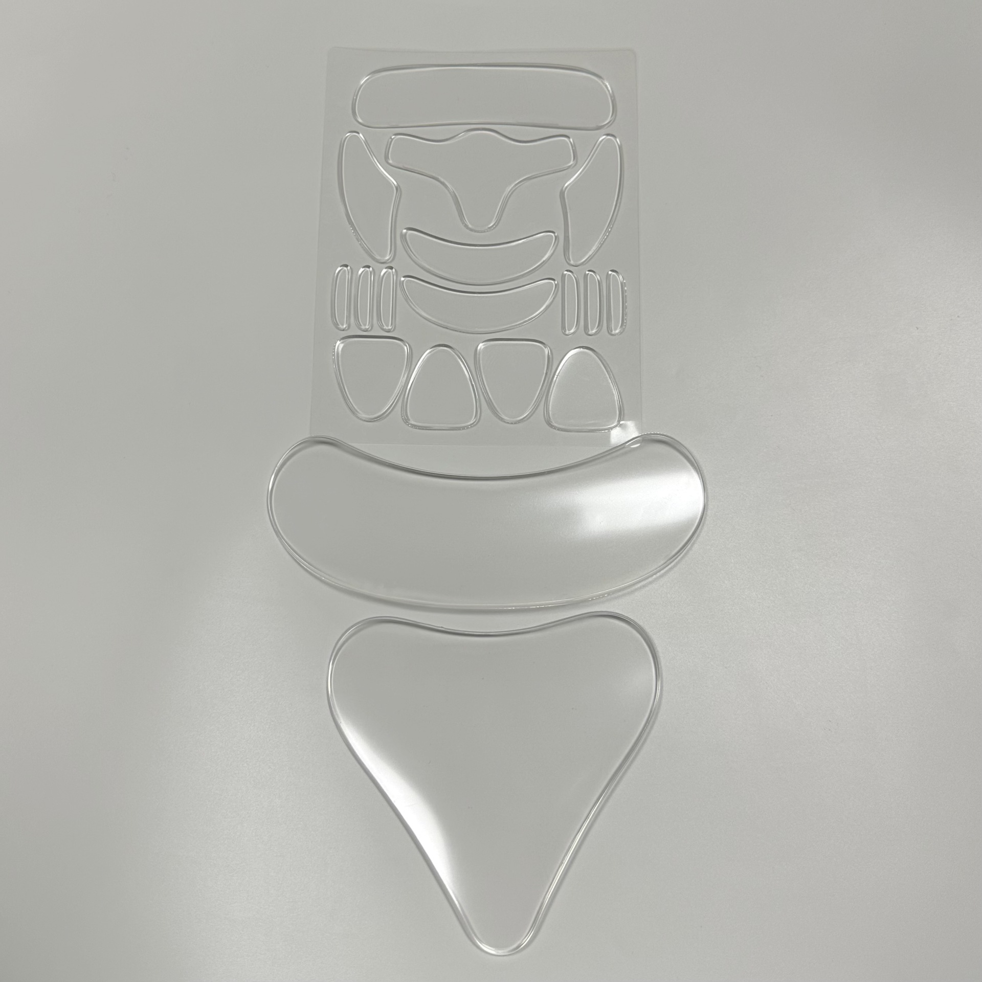 Pegatinas de frente antiarrugas de silicona de fábrica Pegatinas de cara de 11 piezas con embalaje de caja de color Pegatinas de cuello Pegatinas de barbilla Levantamiento y apriete