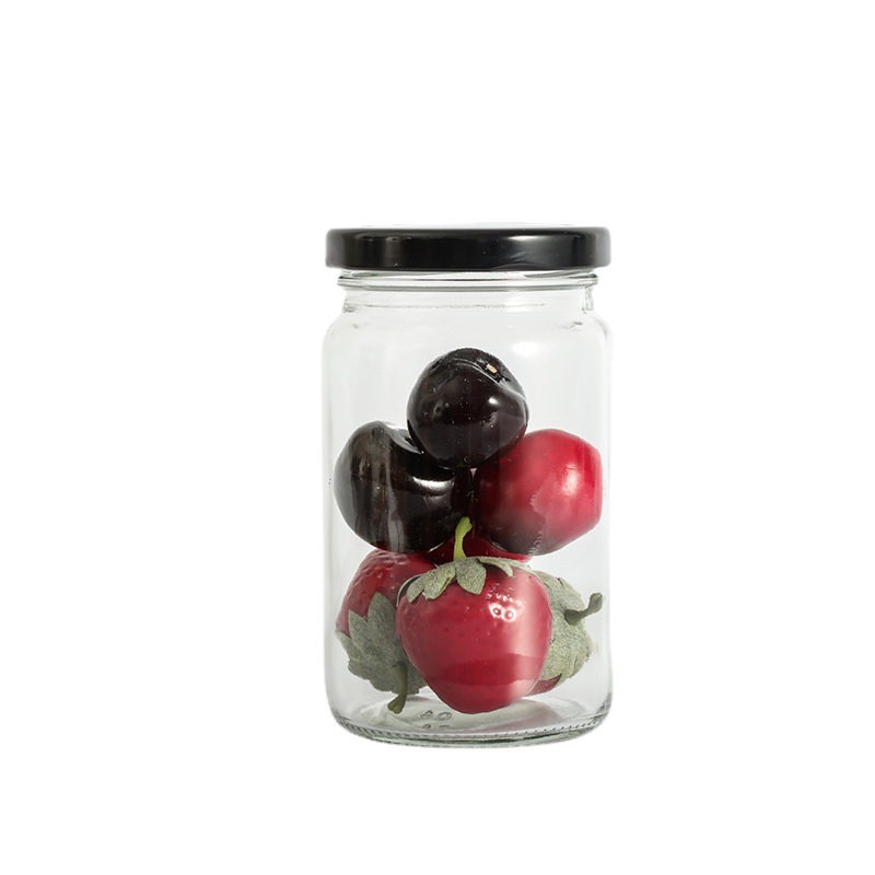 批发圆形透明瓶子酱菜瓶罐头瓶辣椒酱泡菜瓶子食品级包装玻璃瓶