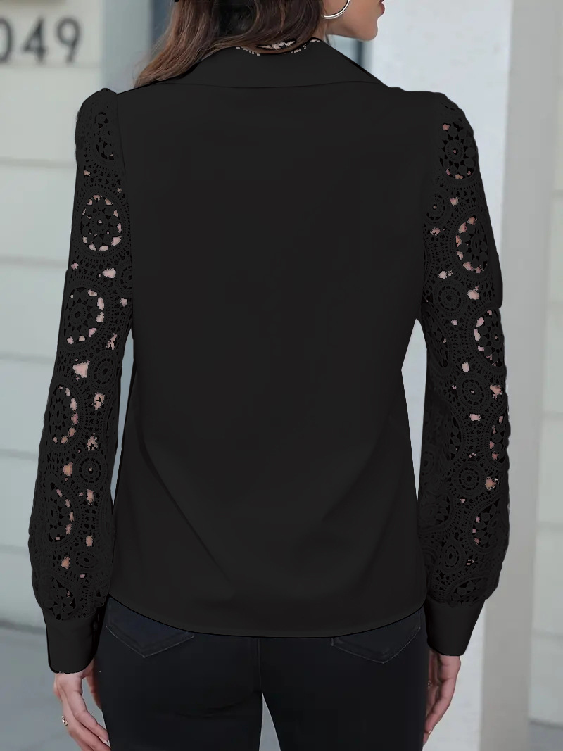 Blouse Tops Type Wholesale Women's Polyester Casual Simple Style Solid Color Long Sleeve Blouses