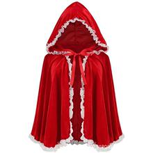 欧美动漫周边演出服角色扮演服装小红帽连帽斗篷红披风蕾丝边