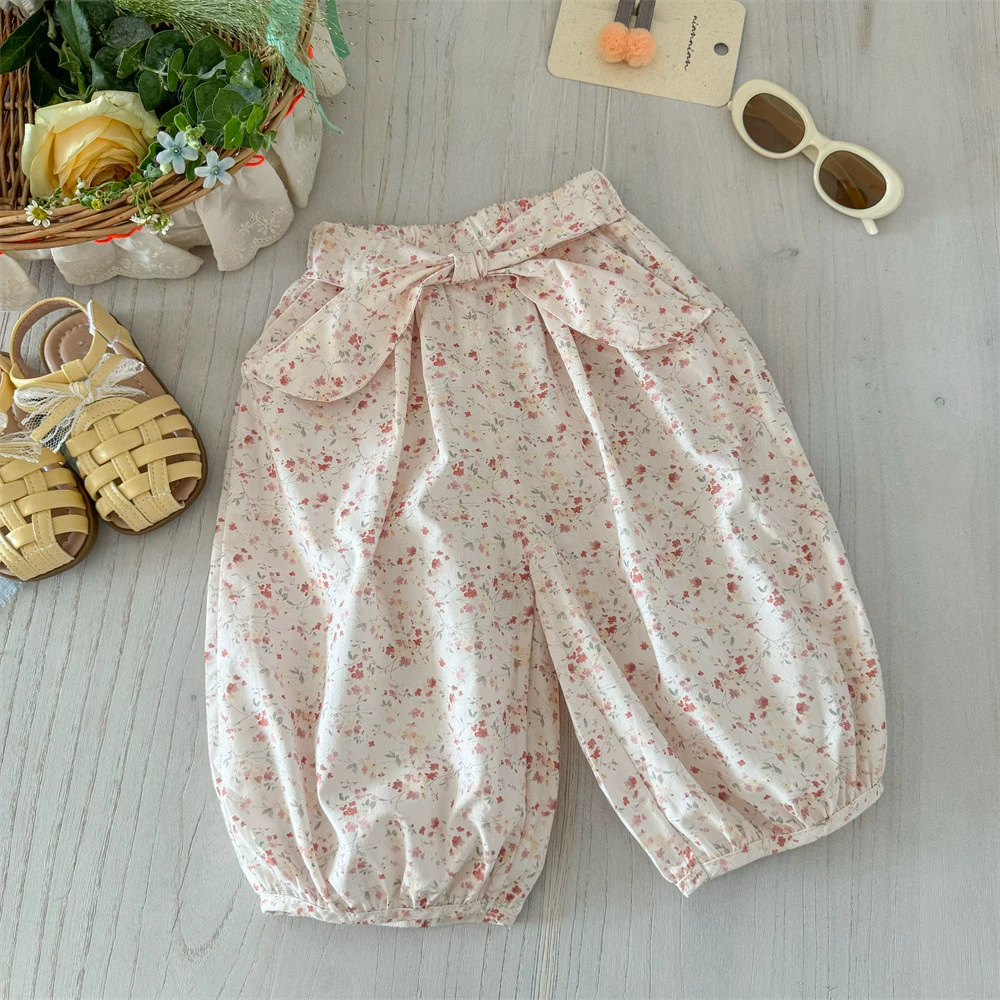 Cute fuchsia summer set girl's, soft T-shirt, flashlight, french style, floral print