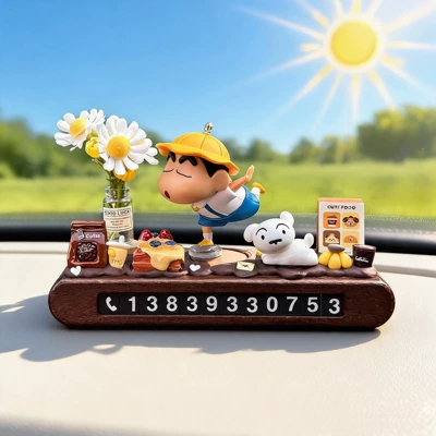 2026 New Model Crayon Shin-Chan Temporary Parking Number Plate for Moving Car, Cute Car Phone Number Plate (Nömrəli dayanma kartı) - dancing-xiaoxin-stop-sign