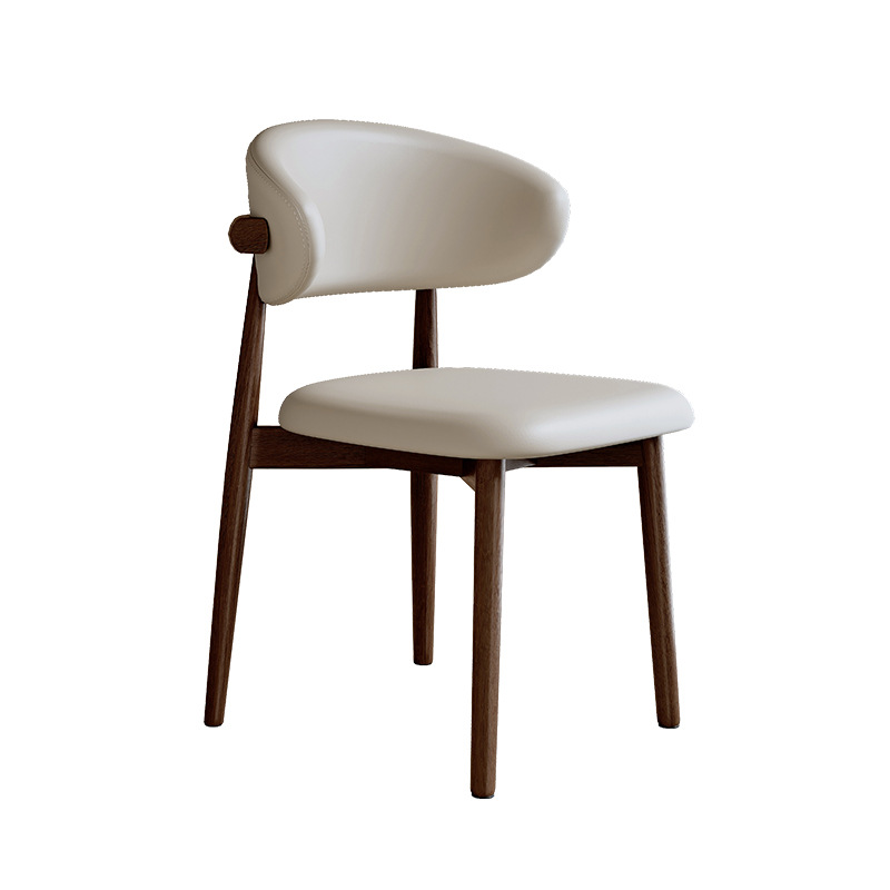 Silla de comedor de madera sólida nórdica nueva silla de viento crema simple silla de comedor moderna 2025 nueva silla respaldada