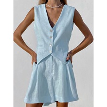 V 39896 Cotton Linen Vest Set ������װ���� ŷ���羳����