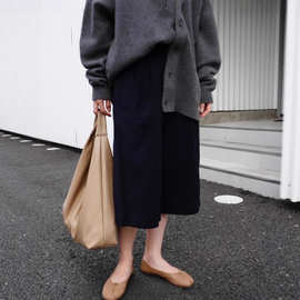 乾鹤秋冬新款日系复古时髦潮流休闲裤立体有型厚款中长西裤