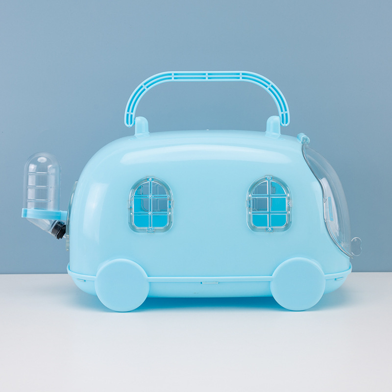 Nuevo tipo de jaula de hámster, hámster, oso de oro, perro, jaula para llevar, nuevo modelo de RV, caja de plástico para llevar, automóvil de lujo