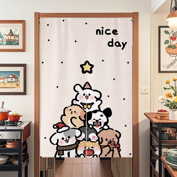 French cream style door curtain girls bedroom room household curtain…