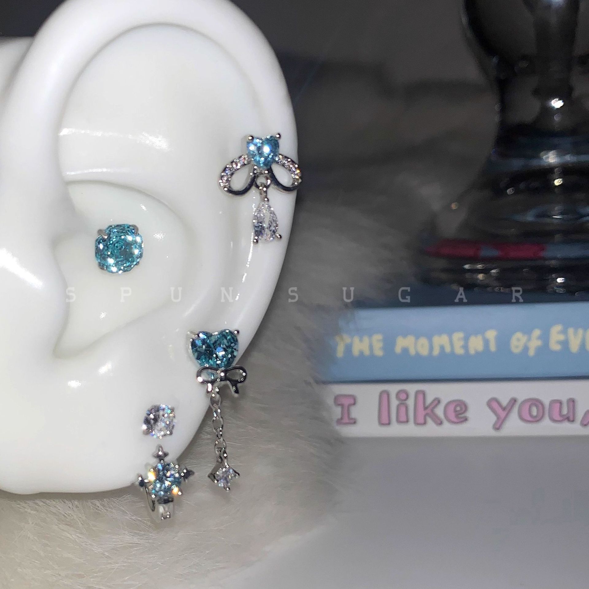 Blue nail sequins stainless steel