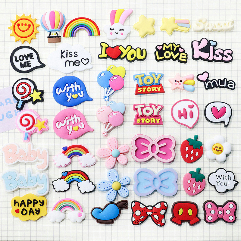 Love Balloon Rainbow Letter Hairpin Accessories Soft Silicone Rubber DIY Cartoon Patch Phone Case PVC Brooch Love Balloon Rainbow Letter Hairpin Accessories Soft Silicone Rubber DIY Cartoon Patch Phone Case PVC Brooch