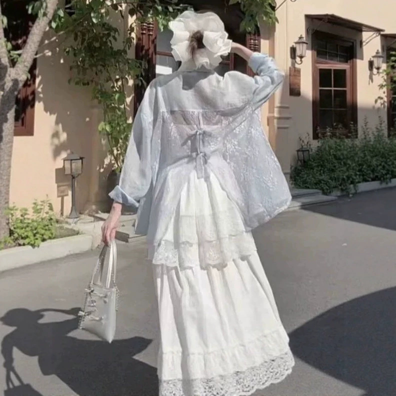 Designed with a Bow Tie on the Back, Sun-Protective Shirt for Women, New Thin Style for Summer, Loose Long-Sleeved Cardigan Top Jacket Designed with a Bow Tie on the Back, Sun-Protective Shirt for Women, New Thin Style for Summer, Loose Long-Sleeved Cardigan Top Jacket