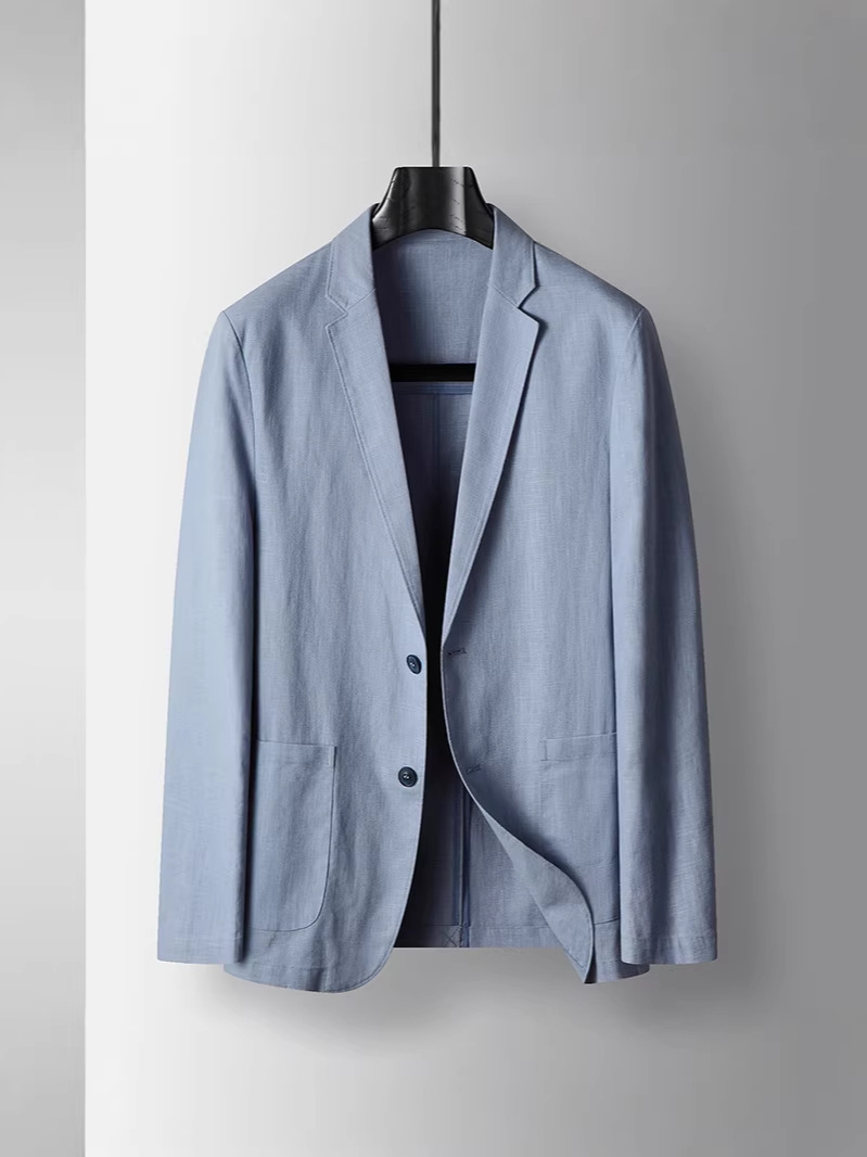 Men's casual suit 2026 spring and autumn ramie light luxury business…