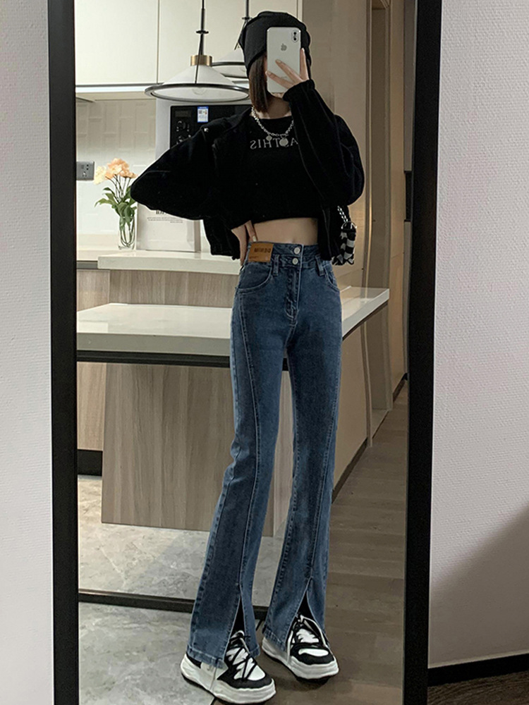 검정 바지 여자 키 작은 봄 가을 코디 하이웨이스트 날씬해 보이는 트임 플