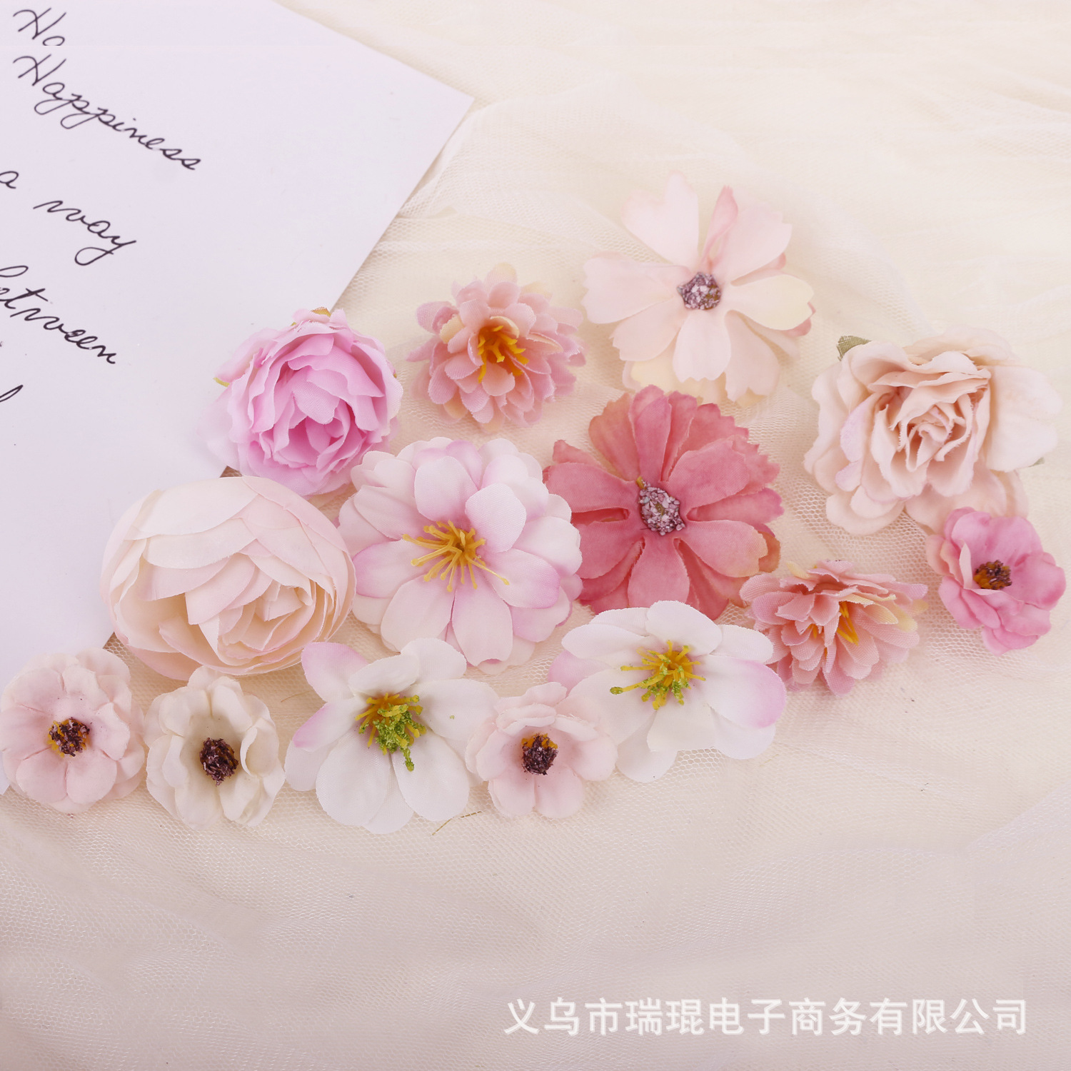 Paquete de material de flor artificial Flor de seda bricolaje accesorios de guirnalda hechos a mano Hanfu estilo antiguo tocado dolor paquete material Decoración