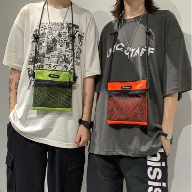 New Trendy Men's Sports Cycling Backpack, Women's Bag, Japanese-Style Crossbody Shoulder Bag, Fashionable Student Phone Bag, Ins Style