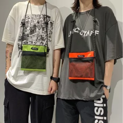 New Trendy Men's Sports Cycling Backpack, Women's Bag, Japanese-Style Crossbody Shoulder Bag, Fashionable Student Phone Bag, Ins Style