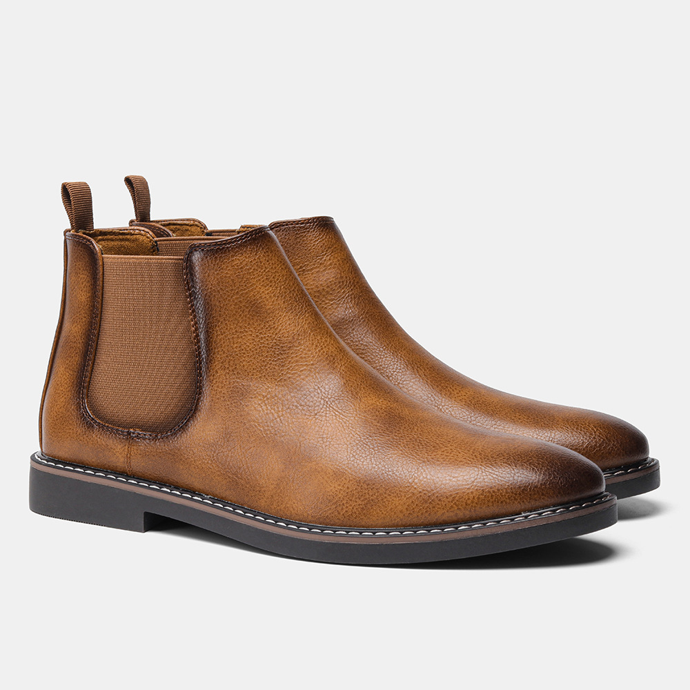 Herren Britische Herrenschuhe Polnische Farbe Mode Retro Herren Übergröße Stiefeletten Stiefeletten_voghion.com