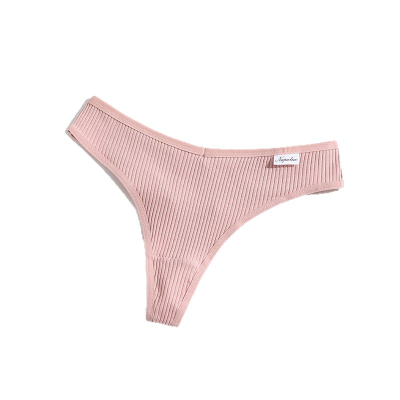 Nueva ropa interior en forma de tanga para niñas, pantalones de tanga con hilo de abdomen cómodos, pantalones T de algodón transpirables de cintura baja para mujer, cabello de una pieza