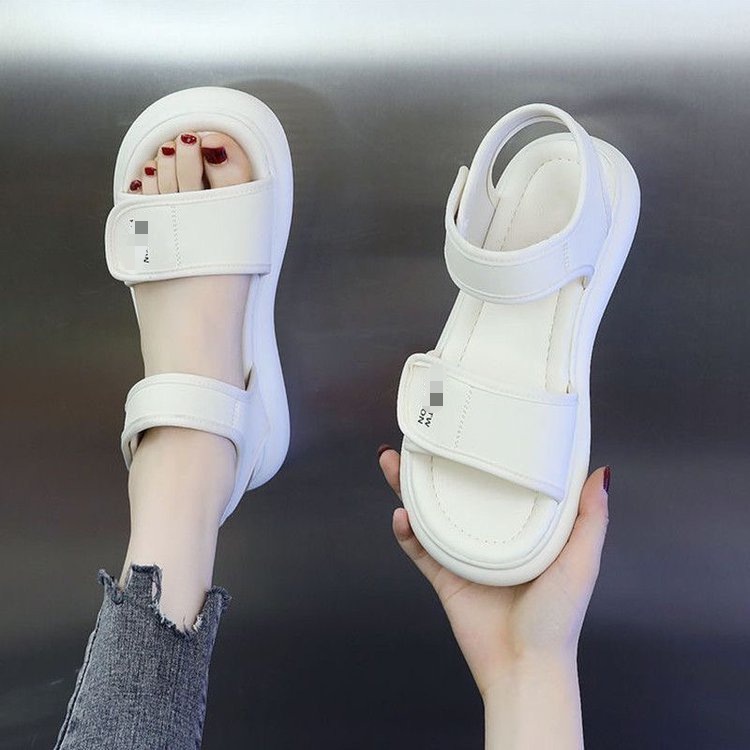 Sandalias deportivas de damas con suela plana 2026 verano nuevo antideslizante con suela suave Velcro para usar zapatos de playa ligeros