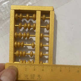 抓周金色木质算盘 儿童益智玩具 教具 家居装饰 挂件摆件