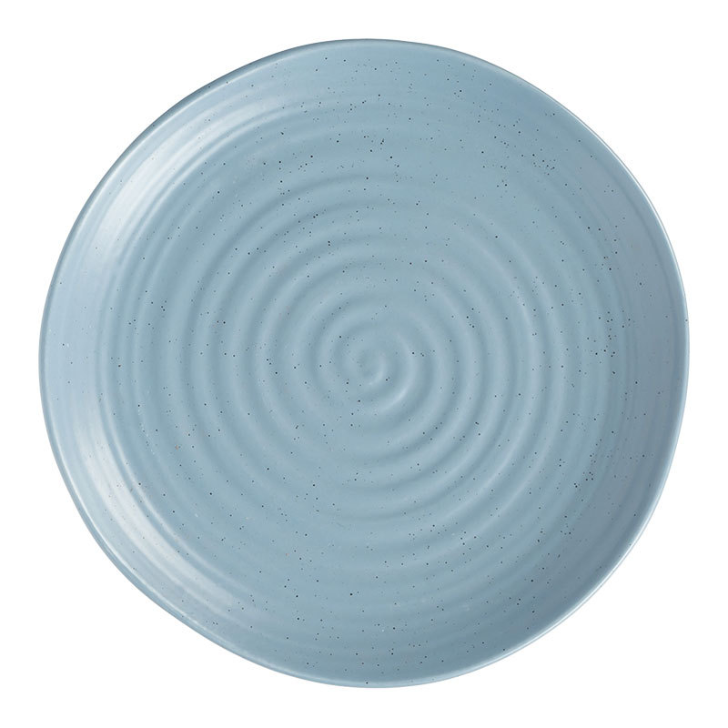 Plato de pasta de cerámica occidental de alto nivel creativo de anillo azul platos de platos redondos caseros platos de cubierta al por mayor