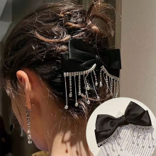 杨颖同款水钻流苏复古大蝴蝶结发夹后脑勺弹簧夹发卡女2022年新款