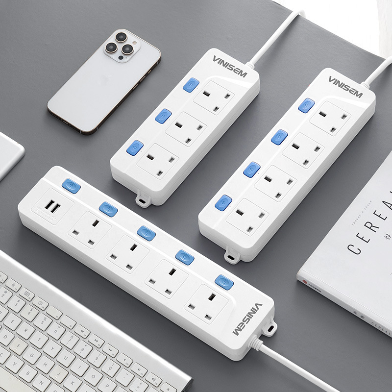 Hoje al por mayor con cable de alimentación placa de cable de tracción europea estándar británico agujero enchufe de enchufe de agujero múltiple comercio exterior