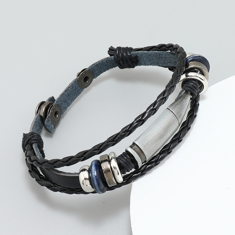 1 Piece Retro Geometric Pu Leather Alloy Iron Unisex Bracelets