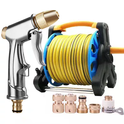 Household Cleaning Tool, Garden | High pressure car wash water gun - 10m-explosion-proof-and-antifreeze-water-pipes-short-metal-water-gun-connector-water-pipe-rack