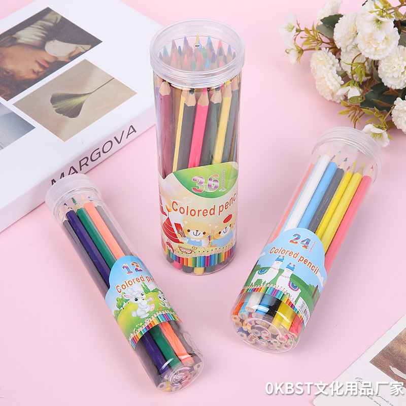 Barril color lápiz traje estudiante profesional mano pintura cepillo 12 colores 24 colores 36 colores pintura cepillo bosquejo regalo