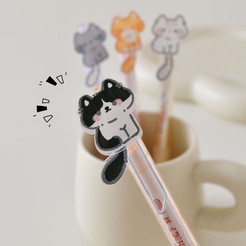 晨兮10588新品猫咪尾巴按动笔0.5黑考试专用顺滑萌趣设计防滑握笔|undefined