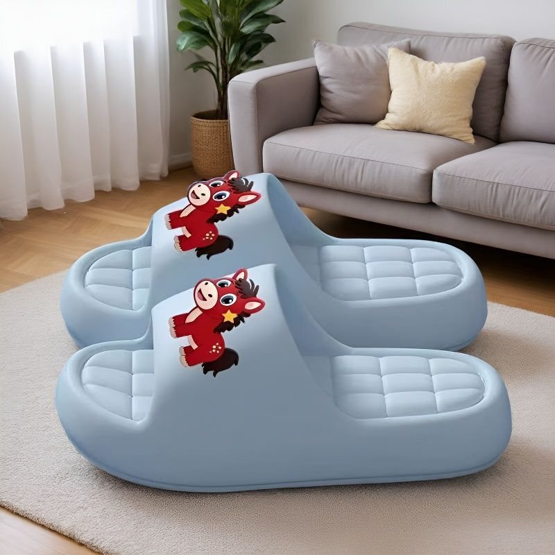 Year of the Horse Women's Slippers, Cute Cartoon Style, Soft and Comfortable for Home Use, Fashionable and Casual, Non-Slip Eva with a Stepping-On-Clouds Feel Year of the Horse Women's Slippers, Cute Cartoon Style, Soft and Comfortable for Home Use, Fashionable and Casual, Non-Slip Eva with a Stepping-On-Clouds Feel