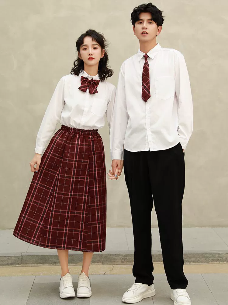Классная одежда Летний костюм Студенты средней школы Британский стиль колледжа Длинное платье в Корейском стиле для средней школы Выпускная рубашка Спортивная школьная форма для встреч