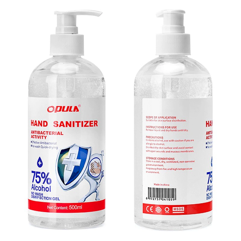 Дезинфицирующий гель без смывания Oprah, 500 мл, 75% спирта, стерилизующий, антибактериальный, для рук