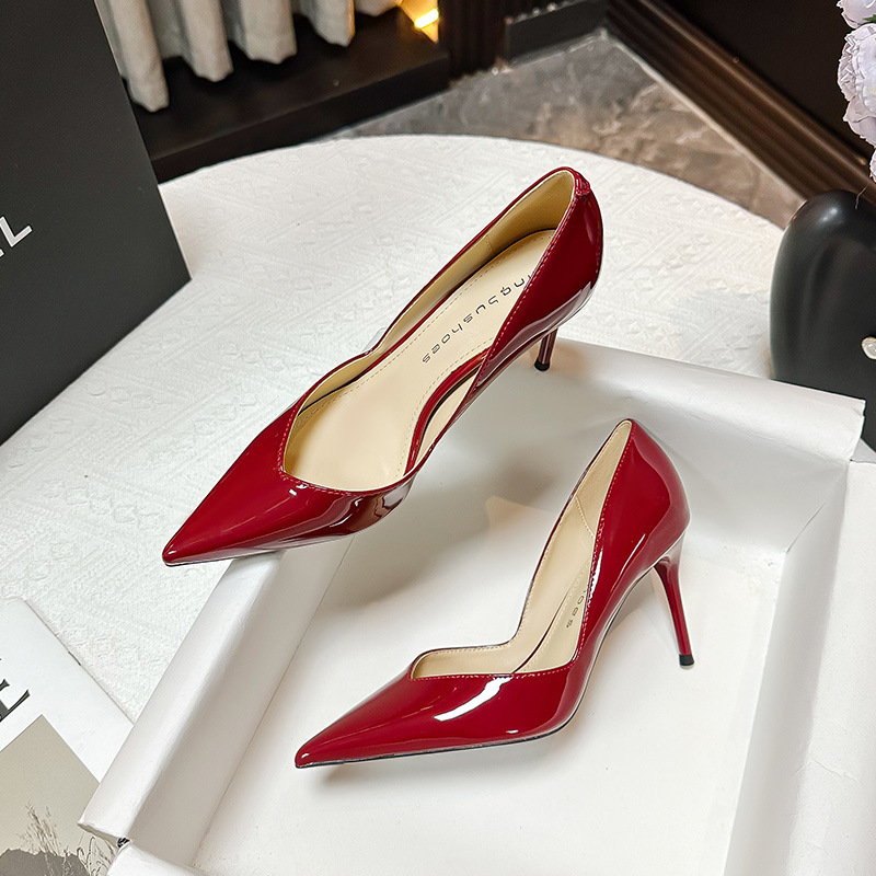 6,826-16 Shallow Mouth Net Red Temperament Socialite Solid Color Sexy Thin High-heeled Comfortable High-heeled Shoes 6,826-16 Shallow Mouth Net Red Temperament Socialite Solid Color Sexy Thin High-heeled Comfortable High-heeled Shoes