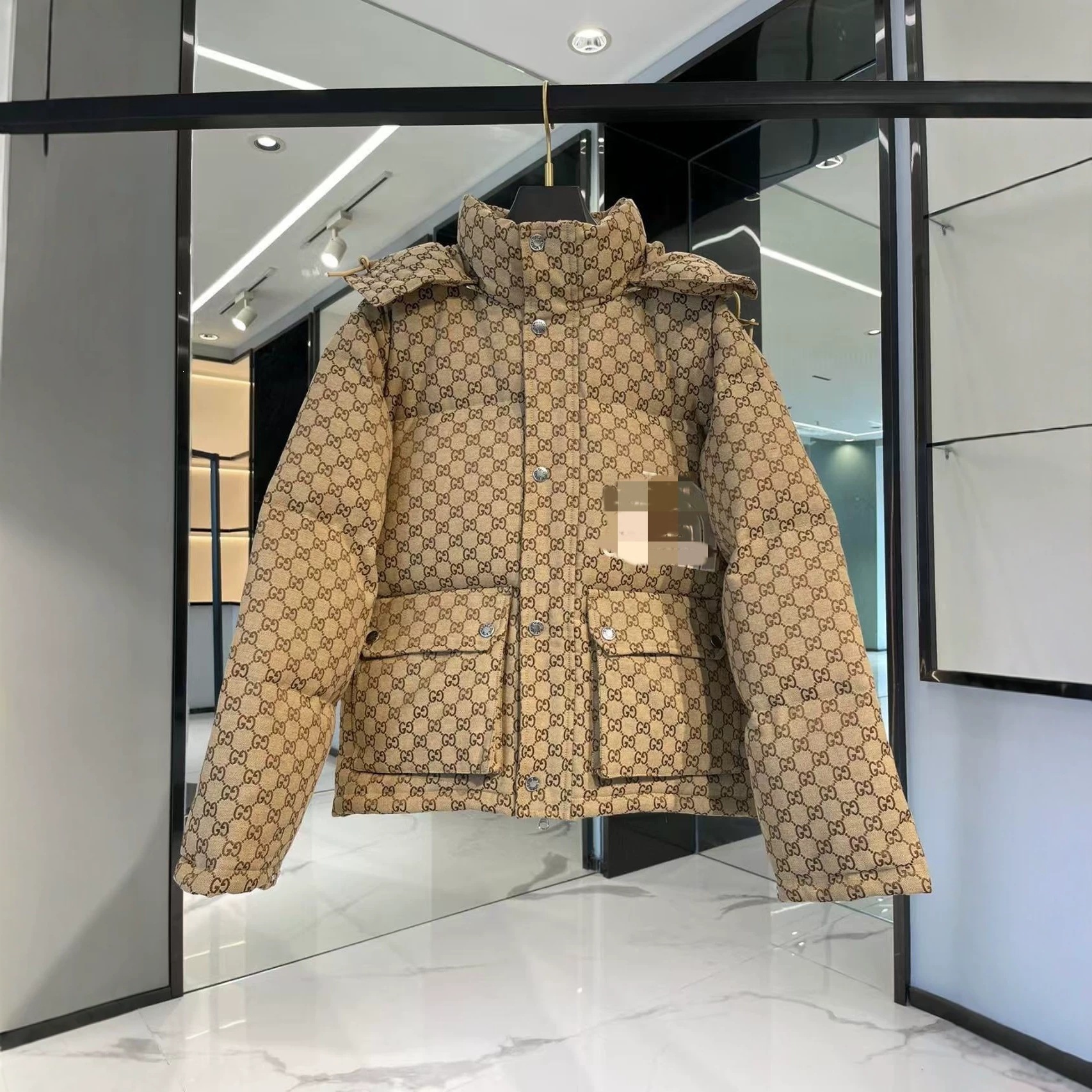High-end 2026 new model North Face x TNF co-branded monogram down jacket with printed embroidery, warm and fashionable unisex trendy coat