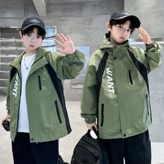 儿童装男童秋装风衣外套中大童2025春秋连帽拉链衫上衣价格跨境潮