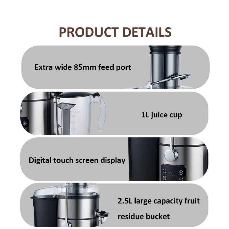 pantalla táctil doméstica exprimidor multifuncional de jugo de frutas y verduras separación de residuos de jugo de frutas y verduras máquina de jugo de frutas que rompe paredes Juicer