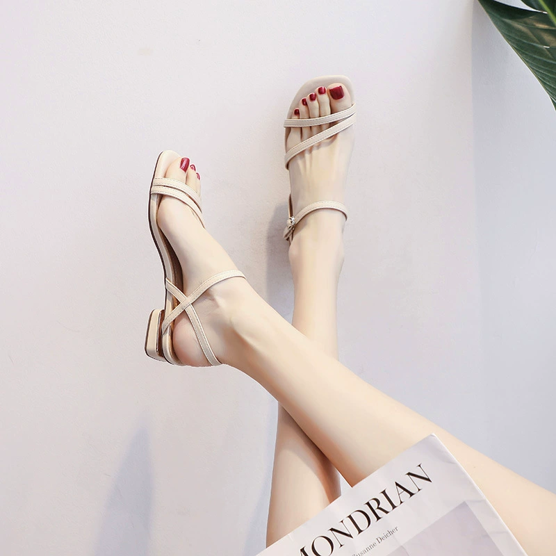 061-3 женские сандалии 2023 летние новые универсальные модные римские туфли на плоской подошве в сказочном стиле